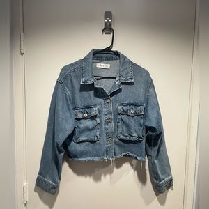 Large Eden in Love fringed denim jacket